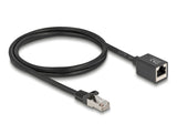Delock Netzwerk Verlängerungskabel RJ45 Stecker zu RJ45 Buchse Cat.6A S/FTP 1 m schwarz