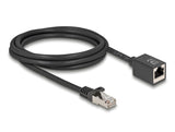 Delock Netzwerk Verlängerungskabel RJ45 Stecker zu RJ45 Buchse Cat.6A S/FTP 2 m schwarz