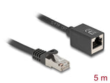 Delock Netzwerk Verlängerungskabel RJ45 Stecker zu RJ45 Buchse Cat.6A S/FTP 5 m schwarz