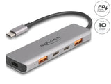 Delock USB 10 Gbps 2 Port USB Typ-A + 2 Port USB Type-C™ Hub mit USB Type-C™ Anschluss und PD 95 Watt