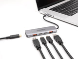 Delock USB 10 Gbps 2 Port USB Typ-A + 2 Port USB Type-C™ Hub mit USB Type-C™ Anschluss und PD 95 Watt