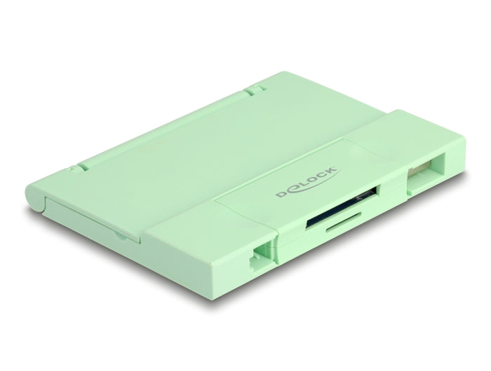 Delock Card Reader USB 5 Gbps USB Type-C™ / Typ-A für SD und Micro SD Speicherkarten mit praktischem Speicherkarten Etui - mint