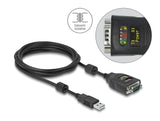 Delock Isolator USB 2.0 Typ-A zu RS-232 D-Sub 9 Stecker galvanische Trennung 2,5 kV 2m