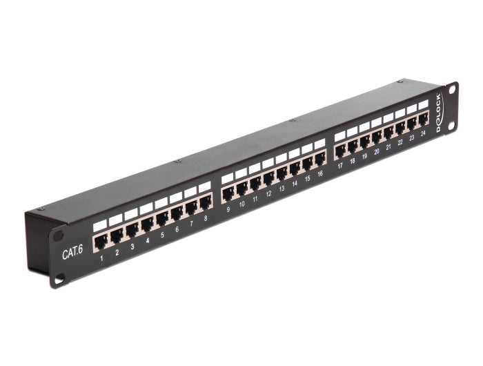Delock 19″ Kupplungs-Patchpanel 24 Port Cat.6