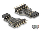 Delock USB 2.0 Hub 9 Pin Pfostenbuchse zu 2 x 9 Pin Pfostenstecker