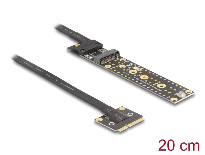 Delock Adapter Mini PCIe Stecker zu M.2 Key M Buchse mit Kabel 20 cm