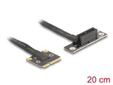 Delock Adapter Mini PCIe Stecker zu PCIe 3.0 x1 Buchse 90° gewinkelt mit Kabel 20 cm