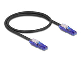 Delock RJ45 Netzwerkkabel Cat.6 UTP mit 180° winkelbaren Steckern schwarz 0,5 m