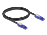 Delock RJ45 Netzwerkkabel Cat.6 UTP mit 180° winkelbaren Steckern schwarz 1 m