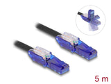 Delock RJ45 Netzwerkkabel Cat.6 UTP mit 180° winkelbaren Steckern schwarz 5 m