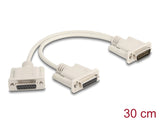 Delock Adapter Y-Kabel Splitter D-Sub 15 Pin Stecker zu 2 x D-Sub 15 Pin Buchse mit Schrauben 30 cm