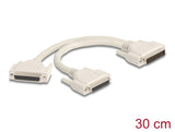 Delock Adapter Y-Kabel Splitter D-Sub HD 44 Pin Stecker zu 2 x D-Sub HD 44 Pin Buchse mit Schrauben 30 cm