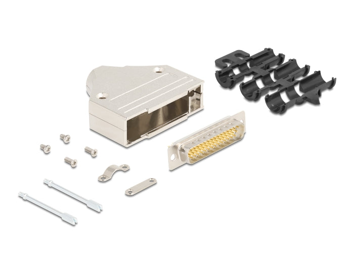 Delock Sub-D Steckergehäuse 44 Pin aus Metall inklusive Steckerverbinder Stecker und Montagematerial