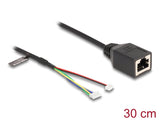 Delock Kabel RJ45 Buchse zu Pfostenbuchse 1,25 mm 4 Pin und Pfostenbuchse 1,25 mm 6 Pin Cat.5e 30 cm schwarz