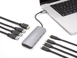 Delock 7 Port USB 10 Gbps Hub und 4K HDMI Ausgang mit USB Type-C™ Anschluss und PD 3.0 90 Watt