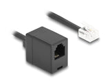 Delock Telefonkabel / Spiralkabel RJ11 Stecker zu RJ11 Buchse schwarz 1 m