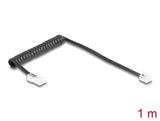 Delock Telefonkabel / Spiralkabel RJ11 Stecker zu RJ45 Stecker schwarz 1 m