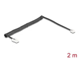 Delock Telefonkabel / Spiralkabel RJ11 Stecker zu RJ45 Stecker schwarz 2 m