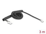 Delock Telefonkabel / Spiralkabel RJ11 Stecker zu RJ45 Stecker schwarz 3 m