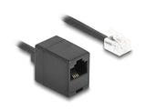 Delock Telefonkabel / Spiralkabel RJ11 Stecker zu RJ45 Buchse schwarz 5 m