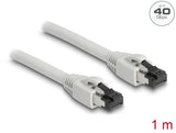 Delock RJ45 Netzwerkkabel Cat.8.1 S/FTP 1 m bis 40 Gbps grau