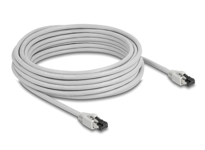 Delock RJ45 Netzwerkkabel Cat.8.1 S/FTP 10 m bis 40 Gbps grau