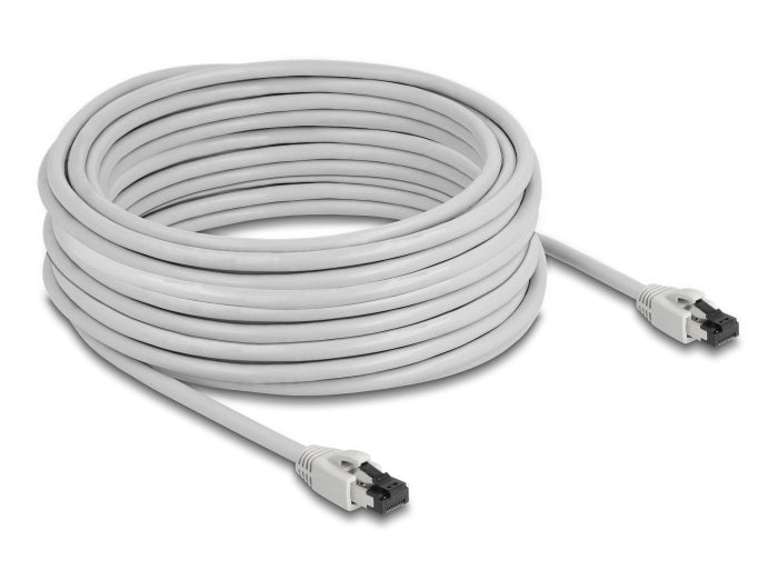 Delock RJ45 Netzwerkkabel Cat.8.1 S/FTP 15 m bis 40 Gbps grau