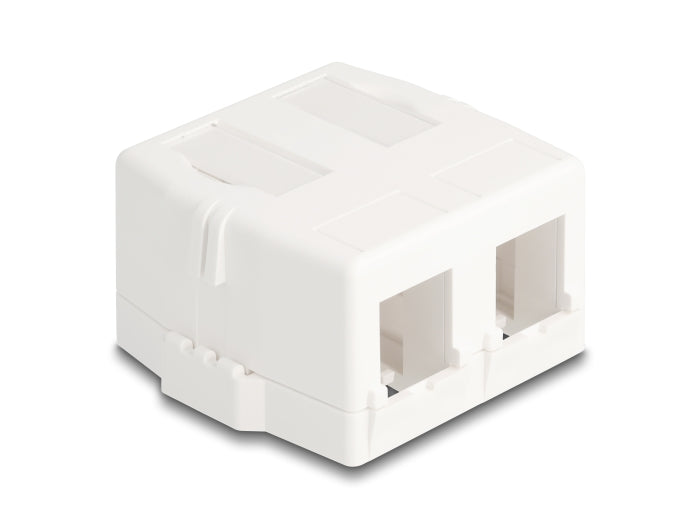 Delock Keystone Leergehäuse 2 Port mit magnetischer Unterseite, weiß