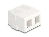 Delock Keystone Leergehäuse 2 Port mit magnetischer Unterseite, weiß