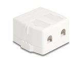 Delock Keystone Leergehäuse 2 Port mit magnetischer Unterseite, weiß