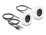 Delock Mini Stereo PC Lautsprecher mit 3,5 mm Klinkenstecker und USB Stromversorgung weiß
