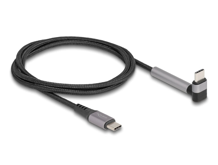 Delock USB 2.0 Kabel USB Type-C™ Stecker zu Stecker gewinkelt mit Ständerfunktion PD 3.0 60 W 1,5 m