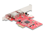 Delock PCI Express x1 Karte zu 2 x extern FireWire B + 1 x extern FireWire A - Low Profile Formfaktor