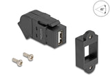 Delock Keystone Modul USB 2.0 Typ-A Einbaubuchse zu Typ-A Buchse 45° gewinkelt schwarz