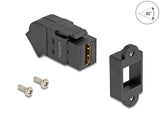 Delock Keystone Modul HDMI Einbaubuchse zu HDMI Buchse 45° gewinkelt 8K 60 Hz schwarz