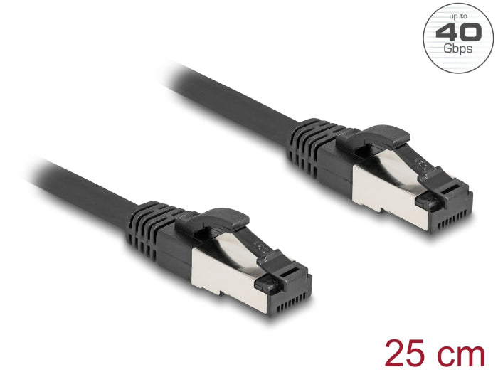 Delock RJ45 Netzwerkkabel Cat.8.1 S/FTP 0,25 m bis 40 Gbps schwarz