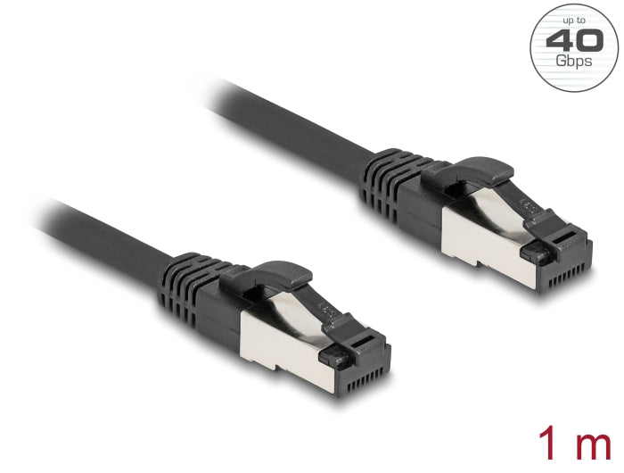 Delock RJ45 Netzwerkkabel Cat.8.1 S/FTP 1 m bis 40 Gbps schwarz