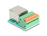 Delock RJ45 Buchse zu Terminalblock mit Drucktaster Cat.5e
