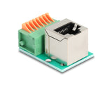 Delock RJ45 Buchse 90° gewinkelt zu Terminalblock mit Drucktaster Cat.5e
