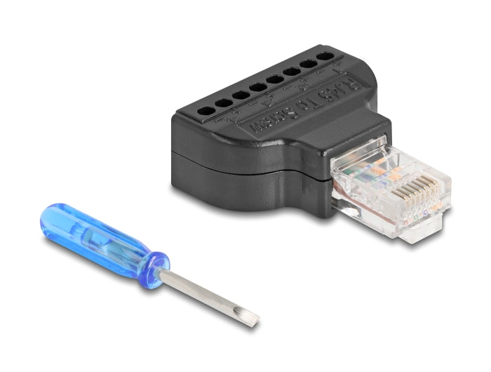 Delock RJ45 Stecker zu Terminalblock mit Schraubendreher Cat.5e