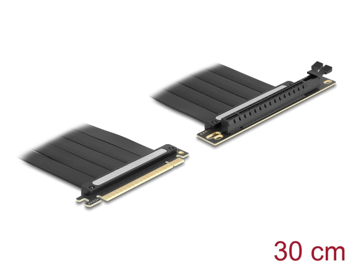 Delock Riser Karte PCI Express 4.0 x16 Stecker zu x16 Slot 90° gewinkelt mit Kabel 30 cm