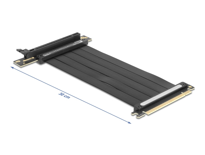 Delock Riser Karte PCI Express 4.0 x16 Stecker zu x16 Slot 90° gewinkelt mit Kabel 30 cm