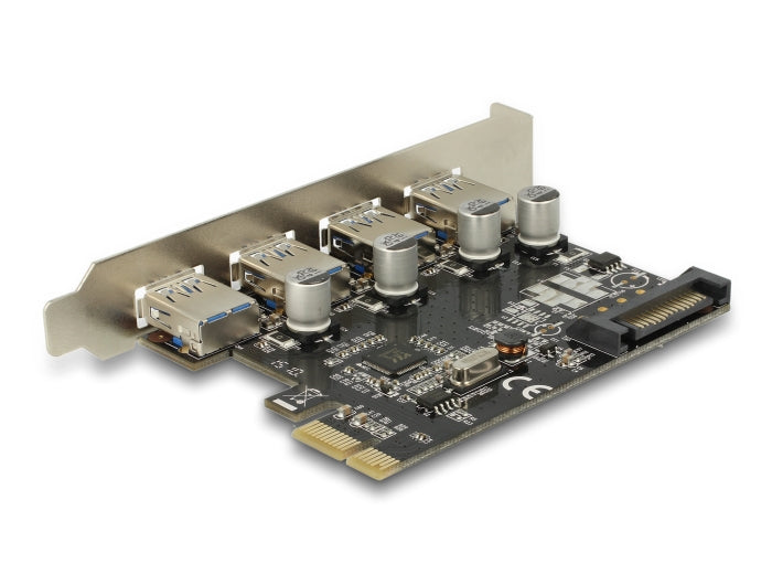 Delock PCI Express x1 Karte zu 4 x extern USB Typ-A Buchse SuperSpeed USB 5 Gbps (USB 3.2 Gen 1)