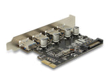 Delock PCI Express x1 Karte zu 4 x extern USB Typ-A Buchse SuperSpeed USB 5 Gbps (USB 3.2 Gen 1)