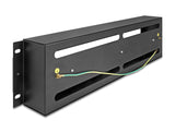 Delock 19″ Schutzschalterleiste mit Abdeckung und Hutschiene 3 HE Metall schwarz