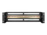 Delock 19″ Schutzschalterleiste mit Abdeckung und Hutschiene 3 HE Metall schwarz