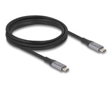 Delock USB 40 Gbps Kabel USB Type-C™ Stecker zu Stecker PD 3.1 240 W E-Marker 2 m grau Metall