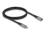 Delock USB 40 Gbps Verlängerungskabel USB Type-C™ Stecker zu Buchse PD 3.1 240 W 1 m grau Metall