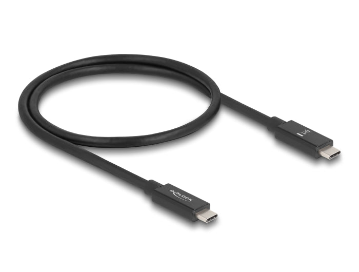 Delock USB 80 Gbps Kabel USB Type-C™ Stecker zu Stecker 16K 60 Hz PD 3.1 240 W E-Marker koaxial 0,5 m schwarz