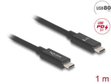 Delock USB 80 Gbps Kabel USB Type-C™ Stecker zu Stecker 16K 60 Hz PD 3.1 240 W E-Marker koaxial 1 m schwarz
